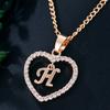 Customizable Love Pendant Necklace with Zircon 26 Letter Initial Jewelry for Men And Women