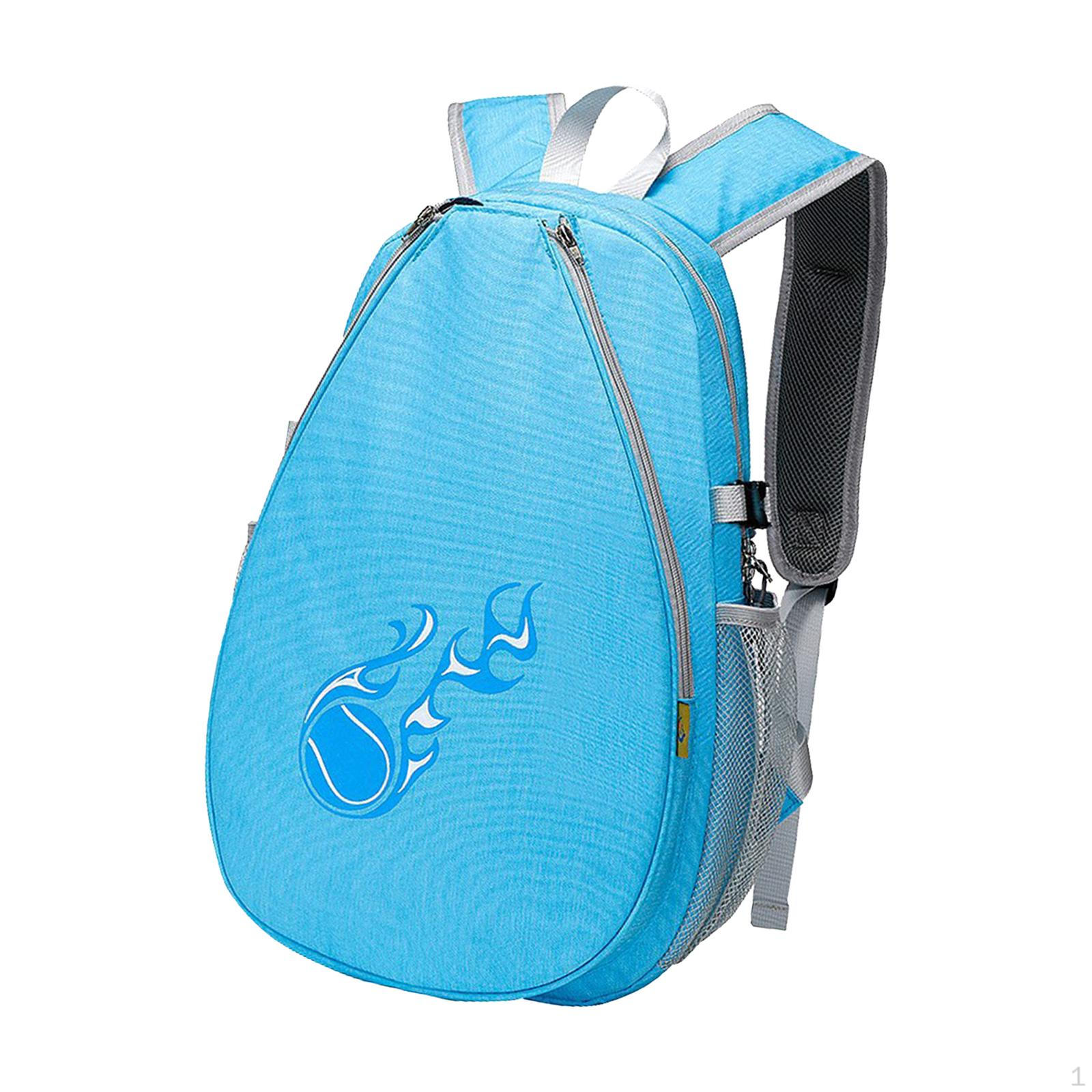 

Pickleball Paddle Backpack Tennis Racket Bag Adults Racquet Women Men Pocket Mesh Storage Sky Blue