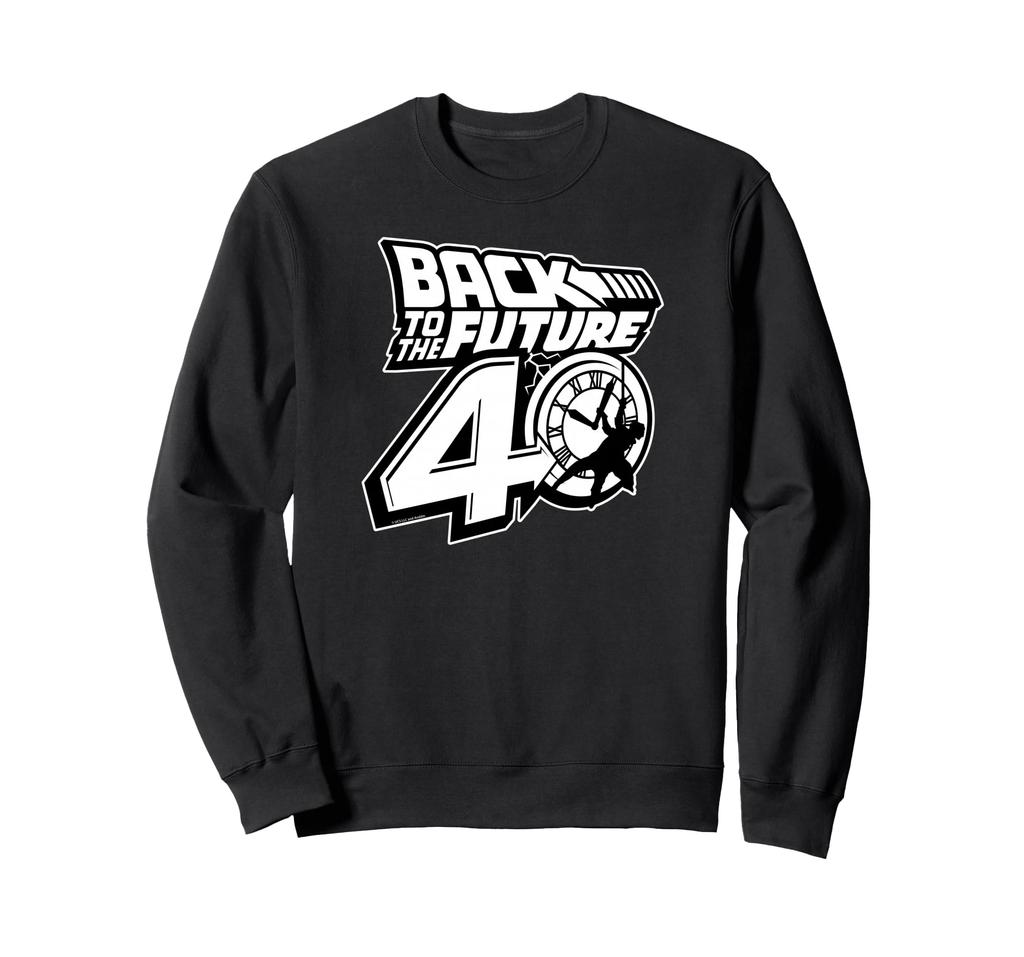 Back To the Future 40th Anniversary Logo Black & White Sweatshirt