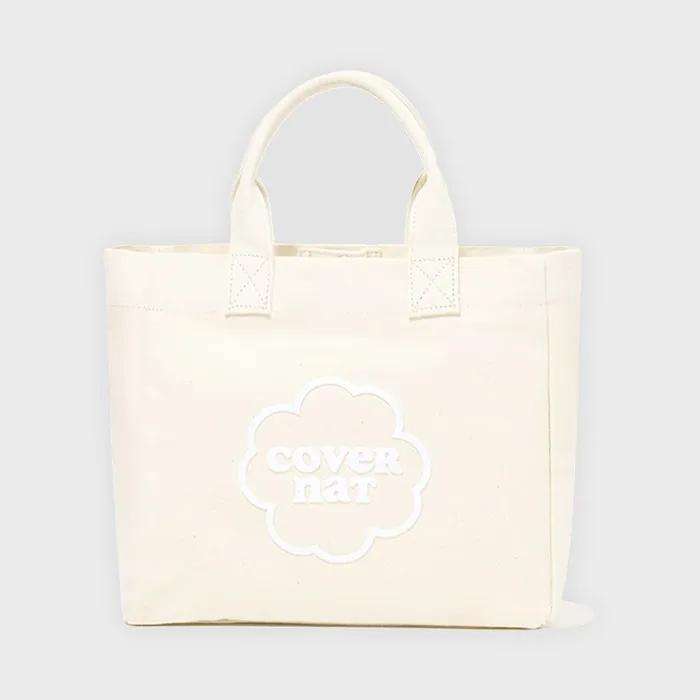 Clover Heart Canvas Mini Tote Bag Ivory