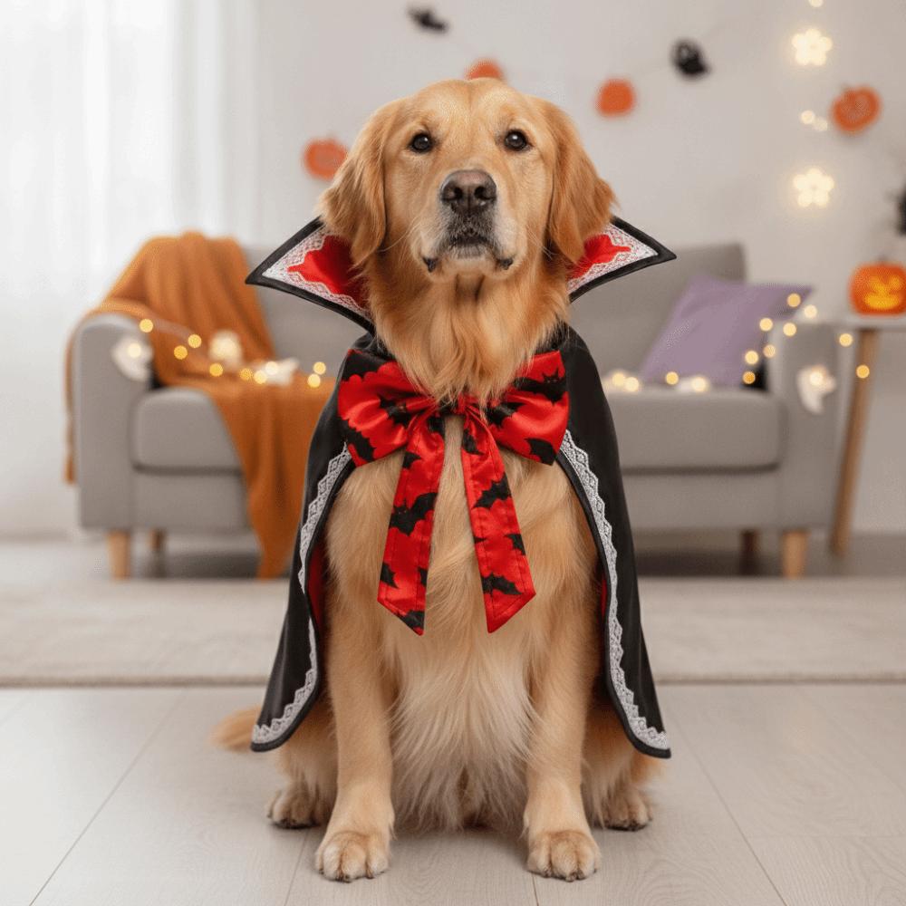 Stand Collar Dog Halloween Cape Open Chest Cat Wizard Robe Pet Bat Cloak  Dog Clothing