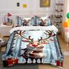 Cheerful Festive Reindeer Bedding Sets Duvet Cover Sets Duvet Covers Pillowcases(1*Duvet Cover 2*Pillowcases Without Duvet Insert)