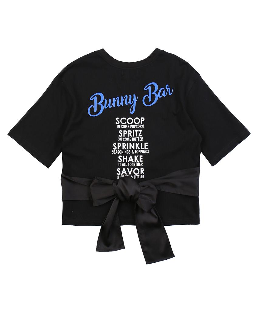 Pipilapin Short Sleeve T-Shirt With Satin Ribbon Detail Waist / Fm9Wts07F Black