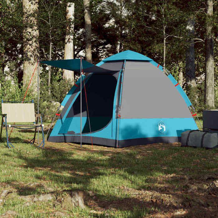 VidaXL 4-Person Cabin Camping Tent Blue Quick Release, Tent, Camping Shelter, Garden Shelter, Garden Tent, 4005336