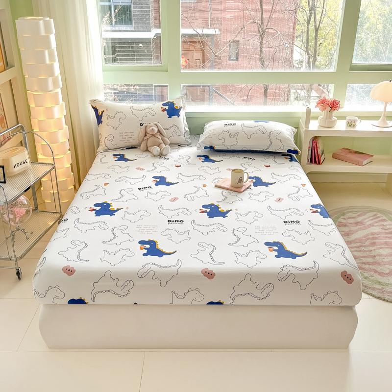 Kawaii Cartoon Panda Fitted Sheet,Bamboo Floral Wild Animals Bed Sheet Set Cotton Bed Cover With Deep Pocket For Child Kids Room