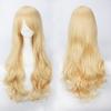 Parrucche Cosplay Europee e Americane, Parrucche Anime Colorate, Fibra ad Alta Temperatura, Capelli Lunghi e Ricci da 80 cm, Bottoni per il Commercio Estero