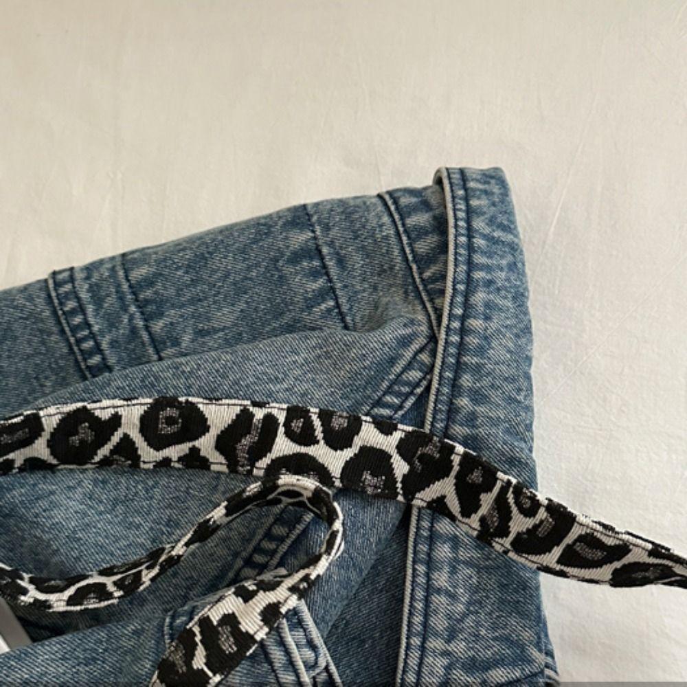 Cloth Leopard Print Crossbody Bags Retro Messenger Bag Vintage Shoulder Bag  Outdoor