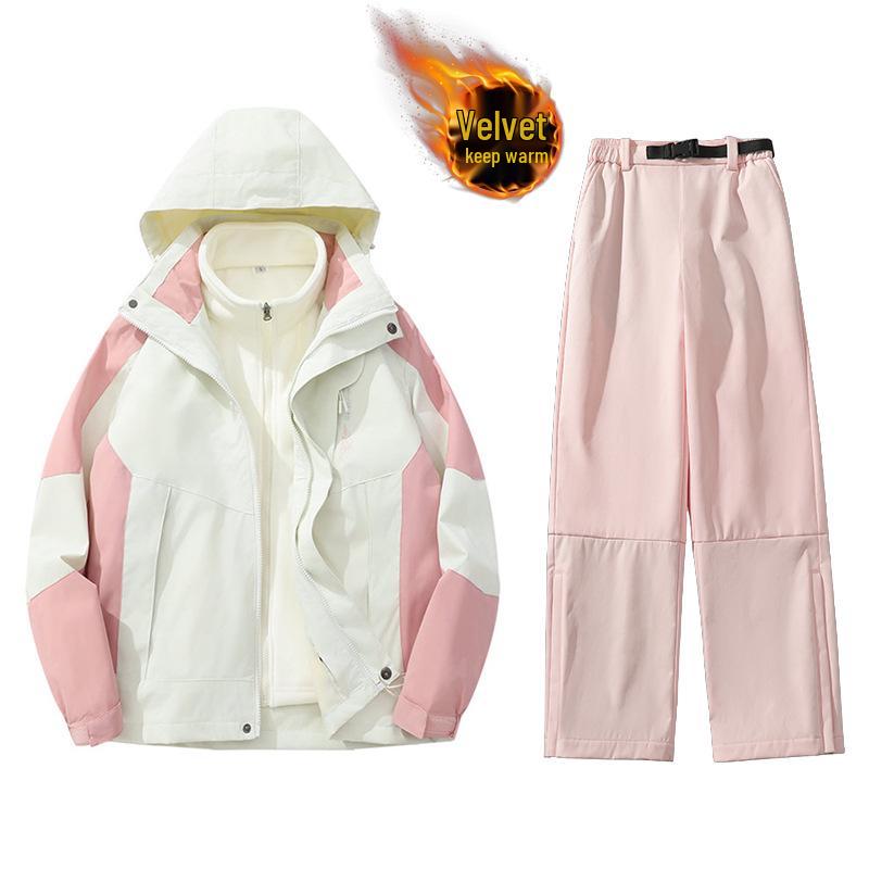 Junior Ski Suit: 3-in-1 Detachable Fleece-Lined Windbreaker and Snow Set for Beginner Big Kids
