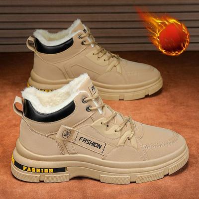 ERKEK kış sıcak pamuklu ayakkabılar 2025 yeni klasik moda retro peluş rahat kaymaz kar botları açık hava sporları günlük ayakkabılar