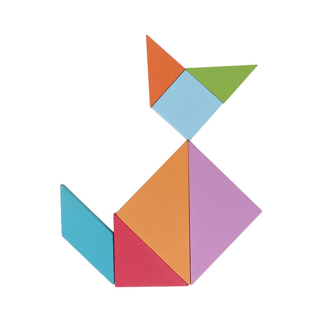 Magnetic Tangram Toys 7 Shapes Exercise Logical Thinking Bookclip Design Wooden Pattern Blocks Set
