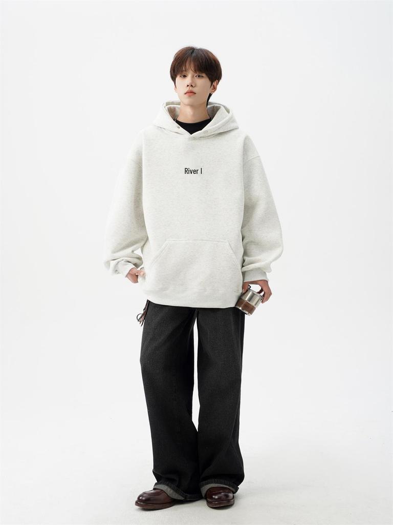Unisex Heavyweight Embroidered Retro Hoodie - Autumn Casual Sporty High Street Jacket