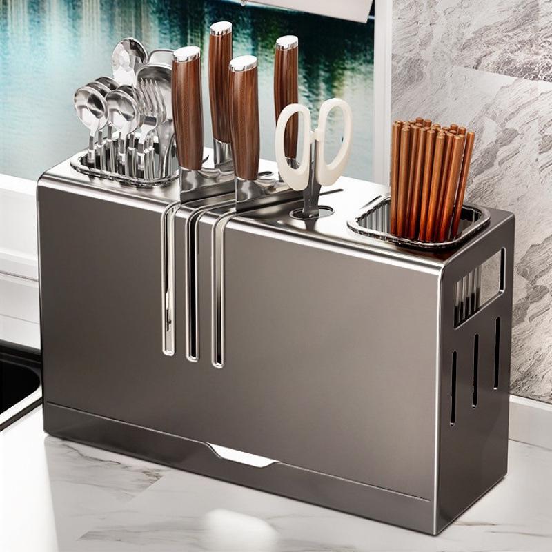 Multifunctional Kitchen Knife & Utensil Wall-Mounted Storage Rack