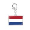 Braccialetto con Charm Bandiera in Acciaio Inossidabile con Moschettone, Gioiello Ciondolo Paese per Regalo di Viaggio Accessorio Stile
