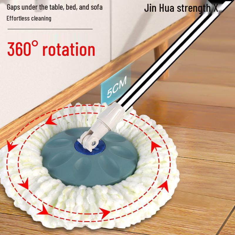 Rotating Universal Mop with Spin-Dry Bucket - No-Wash, Easy-Clean Floor Mop for Home