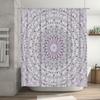 Purple Mandala Shower Curtain: Floral Bathtub Bathroom Decor for Home Waterproof Fabric Bath Linen Sets DIY Room Accessories Gre