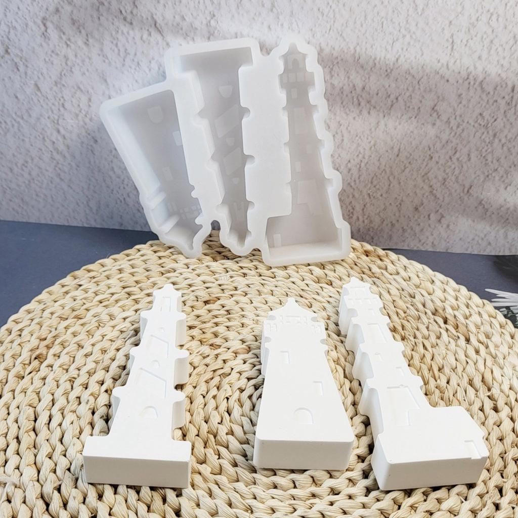 Lighthouse Sculpture Silicone Candle Molds Soap Making Molds for Epoxy Resin Candle Soap Making Home Decoration Craft
