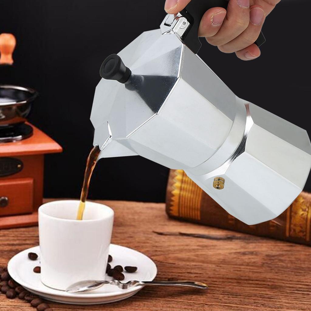 6 Cups Aluminum Moka Pot Octagonal Coffee Cup Maker Home for Espresso Coffee Appliance