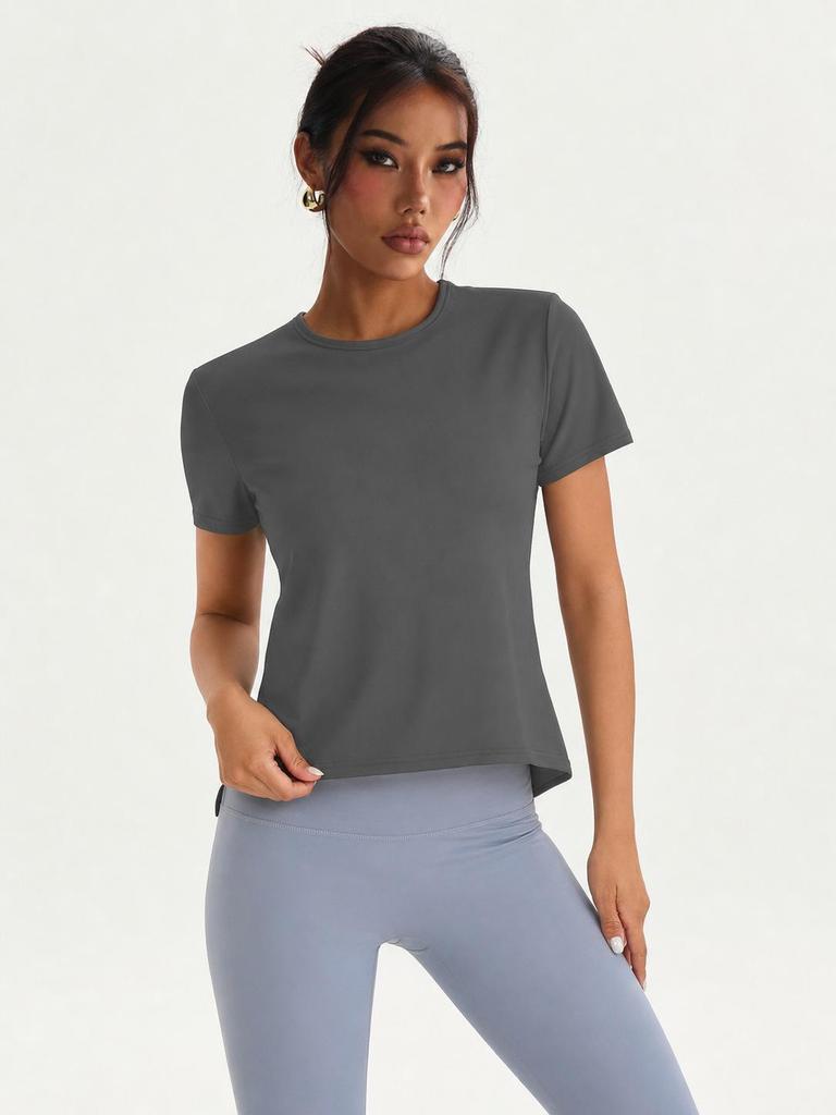 Top da Yoga Estivo da Donna - Asciugatura Rapida, Rete Traspirante, Vestibilità Larga, Schiena Bella, Maglietta Fitness a Maniche Corte