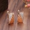Cross border popular jewelry from Europe and America, electroplated rose gold fashion earrings, geometric minimalist zircon earrings