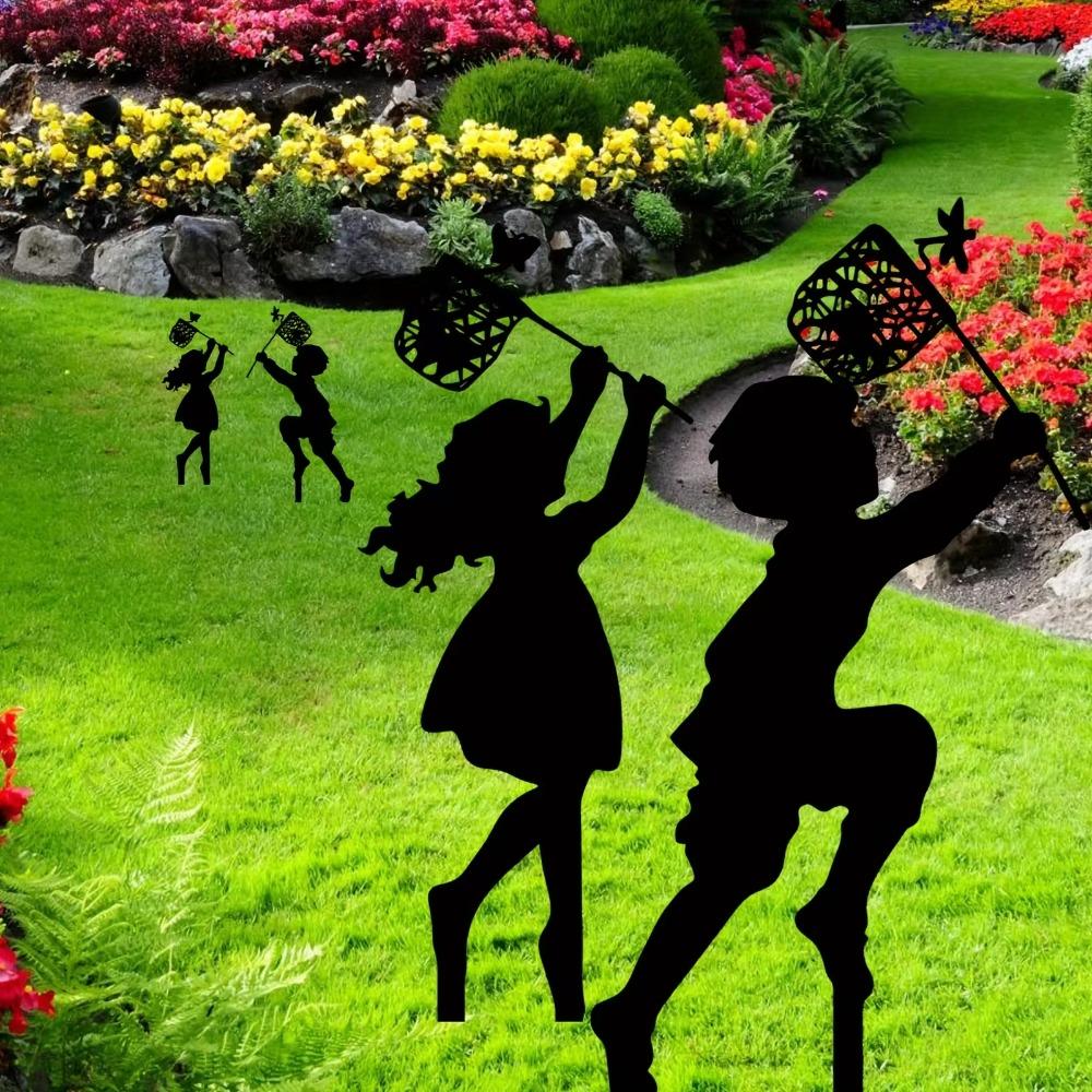 Metal Garden Decorative Ground Inserts Charming Butterfly Pattern for Boys and Girls Ideal for Outdoor Garden Décor and Displays