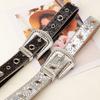 Punk Bling Sequined Belt, Women'S Feng Shui Diamond Jeans Hollow Belt Women