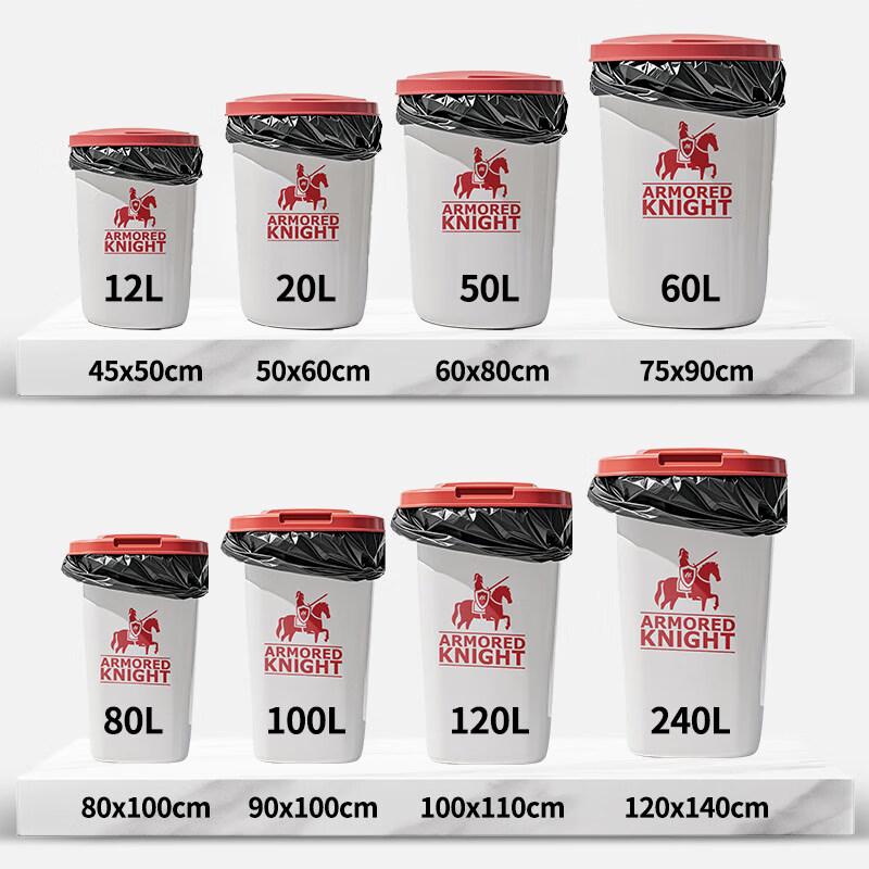 Sodolike Heavy-Duty Black Flat-Top Trash Bags