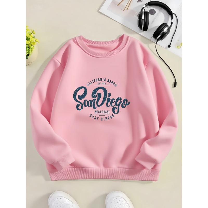 Kids Sweatshirt, Round Neck - Casual Winter Warm Sweaters for with Football & Print, Christmas & Halloween Outfits, Easy-Care