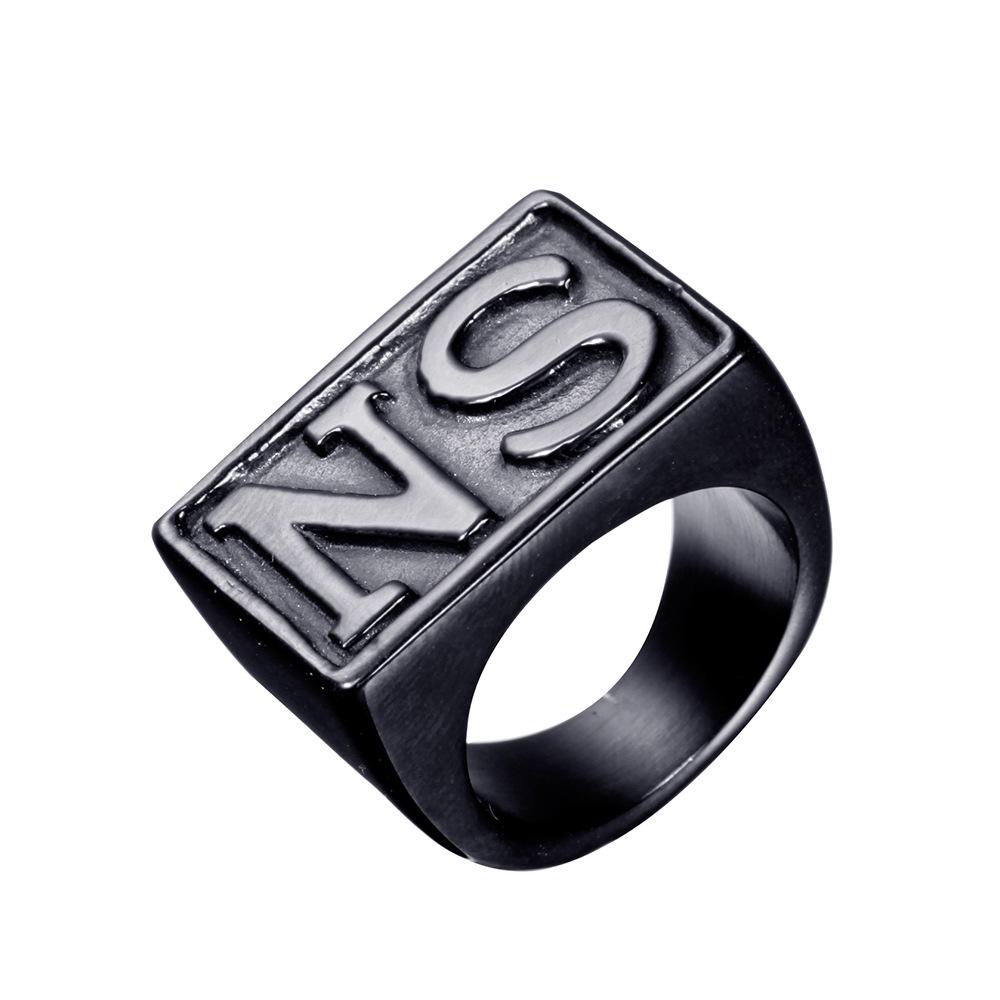 Anel Masculino Punk Coreano Caveira Retrô, Design Exagerado em Aço Titânio HFJ143