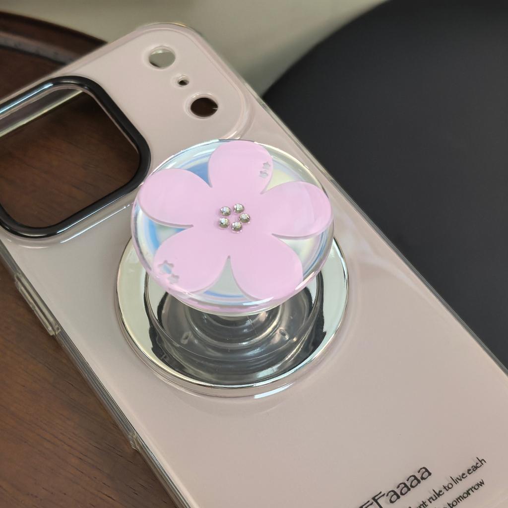 Flower Shaped Mirror For MagSafe Magnetic Phone Holder For iPhone 16 15 14 13 Samsung Korean Cute Stand Support