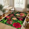 Alfombra de Terciopelo de Cristal con Temática de Jardín Floral Alfombrilla Suave Personalizada con Nombre y Texto Decoración del Hogar