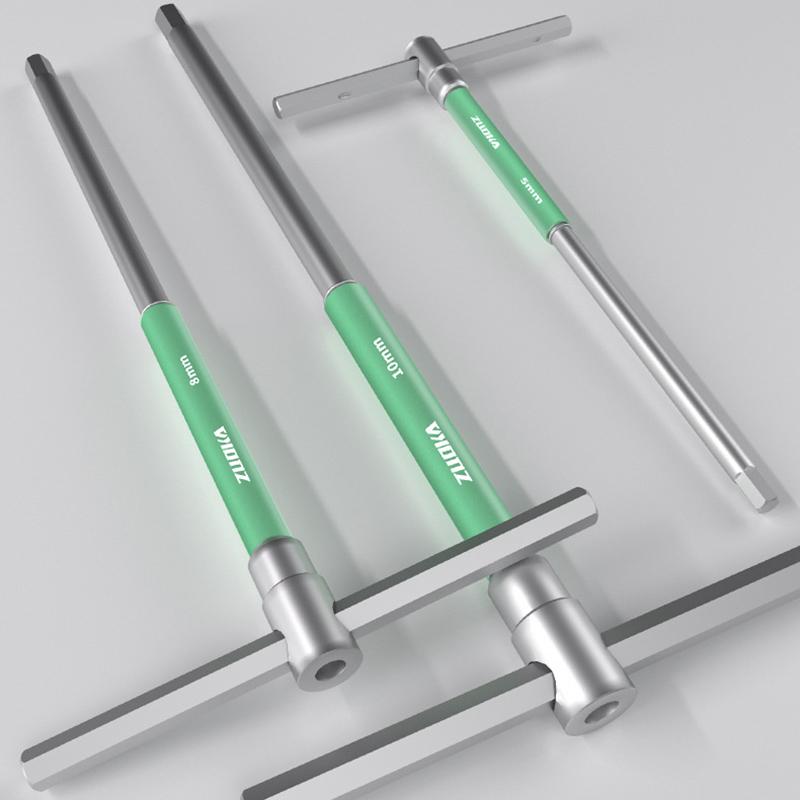 T/L 2/2.5/3/4/5/6/8/10Mm Torx Screwdriver T Type Allen Hex Wrench Chrome T-Shaped Hand Tool Extended T-Socket Wrench