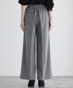 Pierrot Short Heather Charcoal Women's High-Quality Wide-Leg Pants, Length, PL,