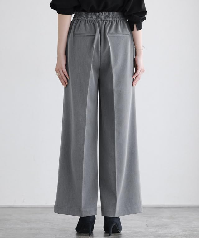 Pierrot Short Heather Charcoal Women's High-Quality Wide-Leg Pants, Length, PL,
