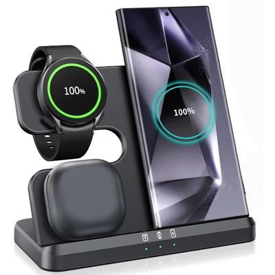 3-in-1-Wireless-Ladeständer, superschnelle Ladestation für Samsung Z Fold 5 4 3 S24 S23 Galaxy Watch 2-9 Active 2 Earbuds Pro