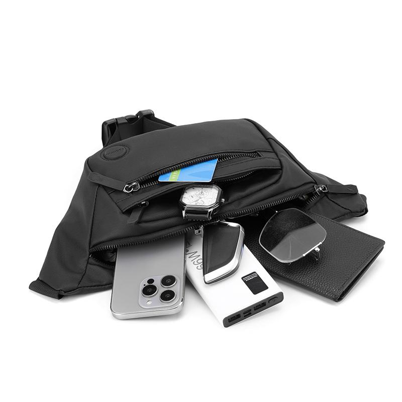 Mobile Phone Waist Bag Men's Wear-resistant Chest Bag Multi-compartment Crossbody Bag