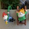 3 Pcs Climbing Gnomes Tree Faces Decor Outdoor For Yard, Gnomes Statue, Outdoor Fairy Garden Resin Crafts, Flower Pot Landscape