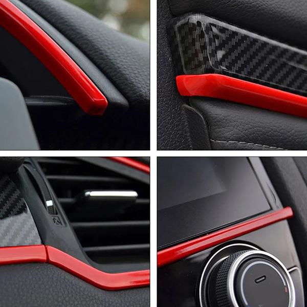 Red ABS Decorative Strip for 10th Gen Car Air Conditioner Vent