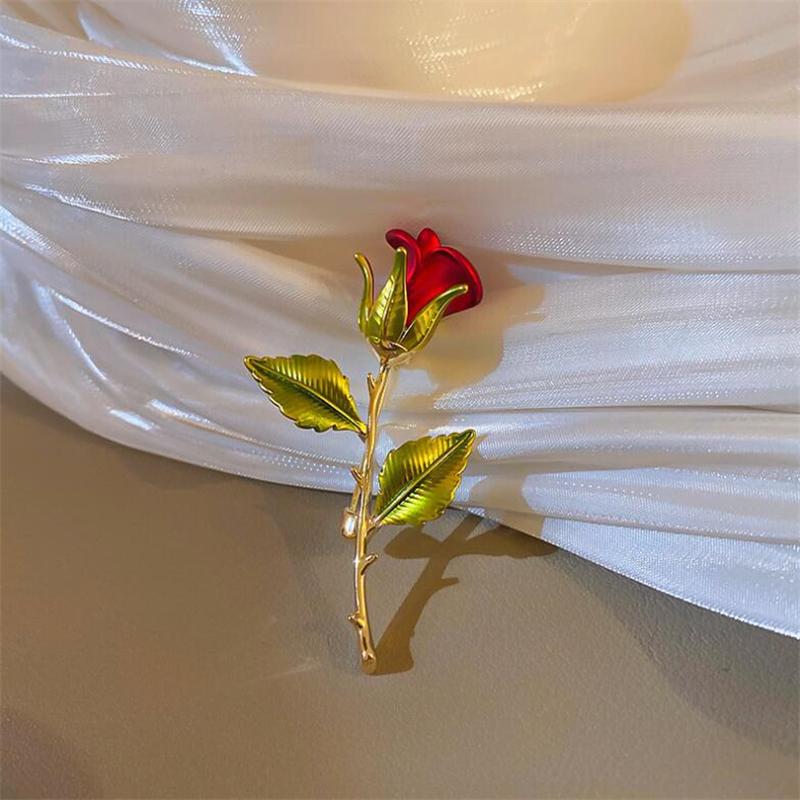 Beautiful Rose Flower Brooches Collection For Women Lady Elegant Flower Pin Summer Design Party Valentine Day Gift