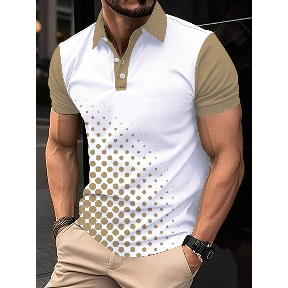 Men's Polo Shirt, 3D Printed, Business Style, Suitable for Polo Sports, Suitable for All Seasons.