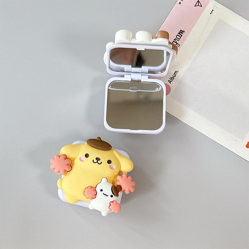 Cute Cartoon Niche Mobile Phone Airbag Bracket Wind Makeup Mirror Paste Ring Girl Heart Cute