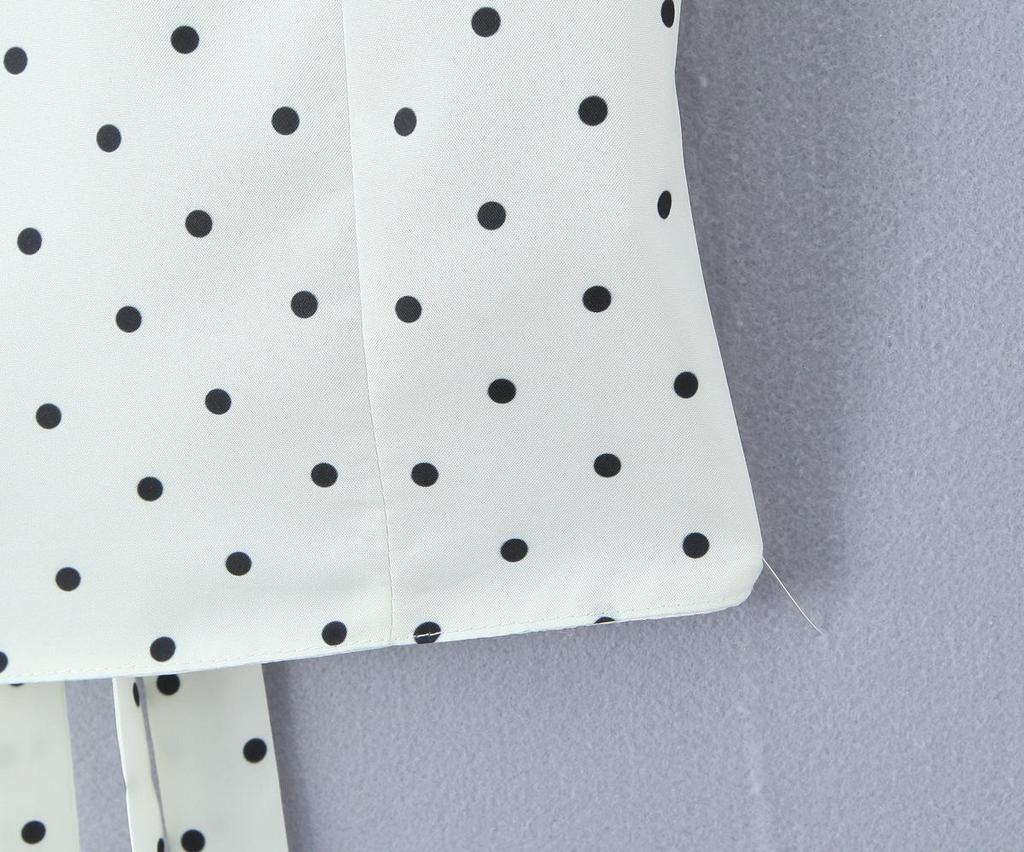 2026 Sweet Polka Dot 2-Piece Set: Slim Fit Backless Crop Top & Low-Waist A-Line Mini Skirt