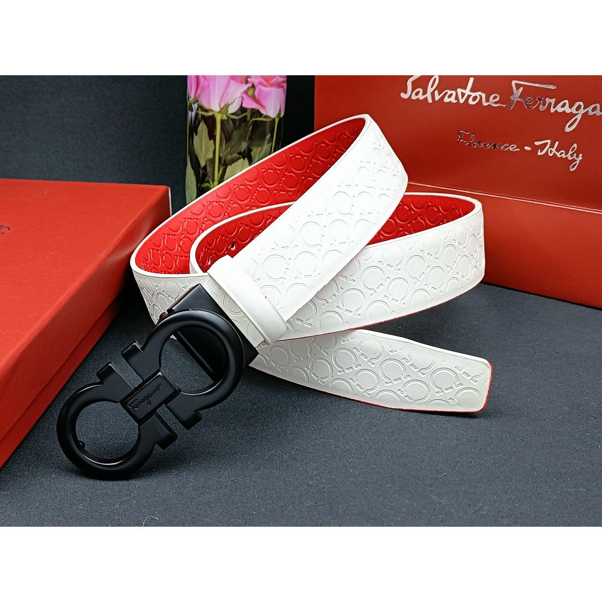 

Salvatore Ferragamo 3.3cm Men s Belt Luxury Brand Designer Belt Suit Jeans Formal Brand Colorful horseshoe pattern 115cm