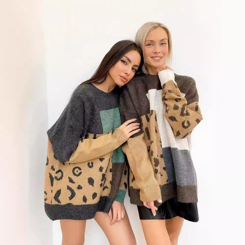 Women's Autumn and Winter Round Neck Loose Pullover Knitted Sweater