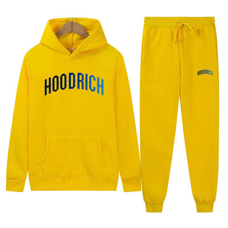 Hoodrich Neues grenzüberschreitendes Sportbekleidungsset: Hoodie & Sweatshirt mit Muster Zweiteiler