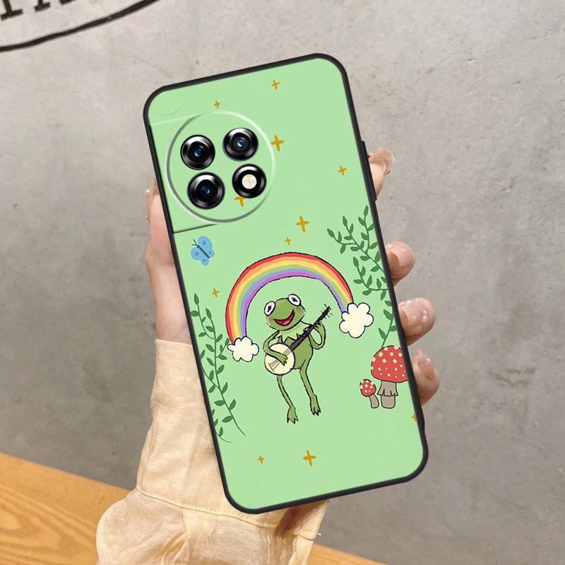 Mint Green The Frog Mushroom Case For OnePlus 15 15R 13 13R 13T 12 12R 11 10 10R 10T 8T Nord 5 CE 4 2 3 Lite N20 N30 Cover