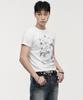 LANARCHIVE [0132] Denim Applique Star Short Sleeve T-Shirt - Ivory