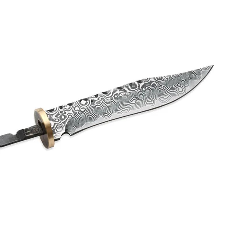 58HRC Damascus Fruit Knife Billets Blade Knife Insert Type DIY Semi-finished Straight Knife Accessories