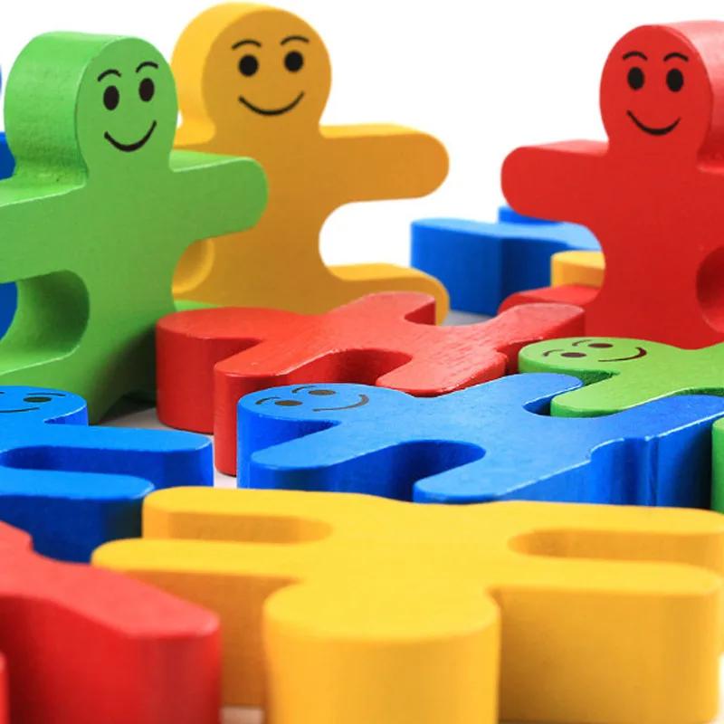 16pcs 3D Children Constructing Blocks Balance Villain Montessori Toys ideal for Early Learning Fine Motor Abilities Present