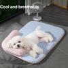Dog Cooling Mat Ice Silk Cooling Pet Mat Bed Breathable Summer Pet Sleeping Pad with Neck Support Pillow for Small Dogs Cats