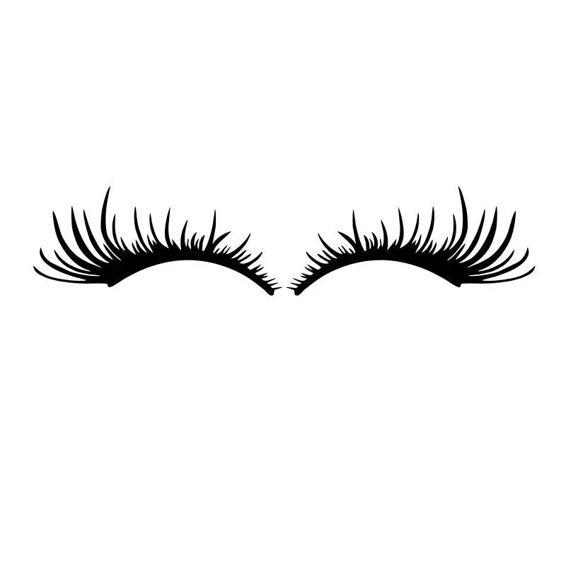 1 Pair 3D Charming Eyelashes Car Sticker Fake Eye Lash Car Headlight Funny Waterproof Decals Door Window Vinyl